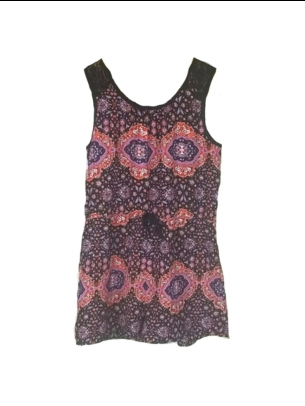 Zoe & Rose Band of Gypsies Girls Romper Size XL Bohemian Boho Multicolor Purple - Picture 7 of 7
